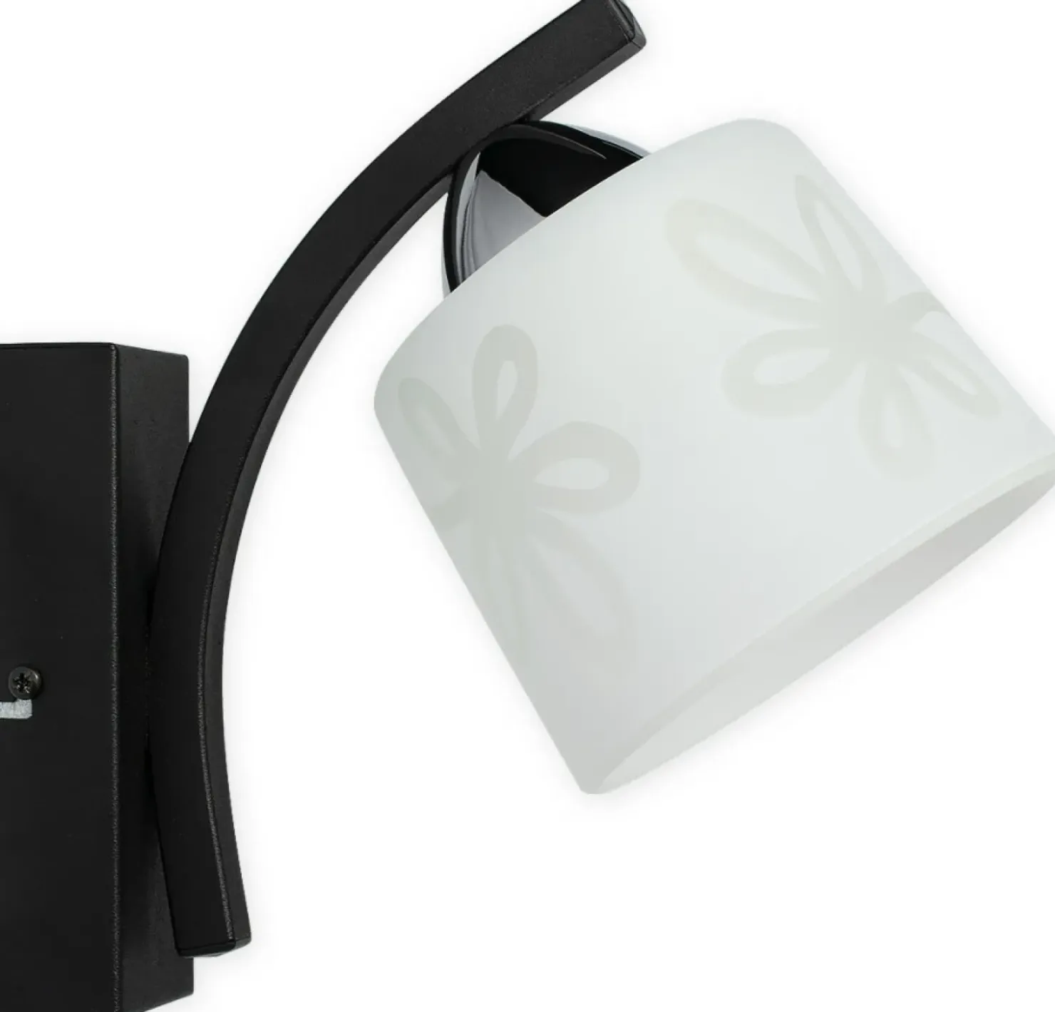 Czarna lampa ścienna z mlecznym kloszem O3280 K1 CZA + CH z serii GE*Sklep Kaja Store