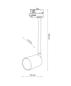Czarna lampa na sztywnym zwisie, 3-fazowa TK 4931 TRACER 3 | Kaja*Sklep Kaja Cheap