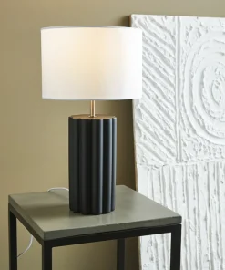 Czarna lampa nocna z białym abażurem 108221 | Kaja Oświetlenie*Sklep Kaja Online