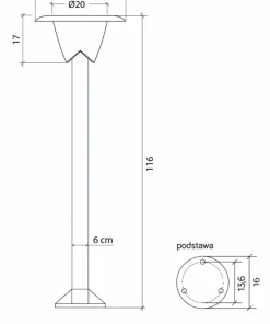 Czarna lampa ogrodowa, wysokość 116cm 1083-116 z serii BIANCA*Sklep Kaja Shop