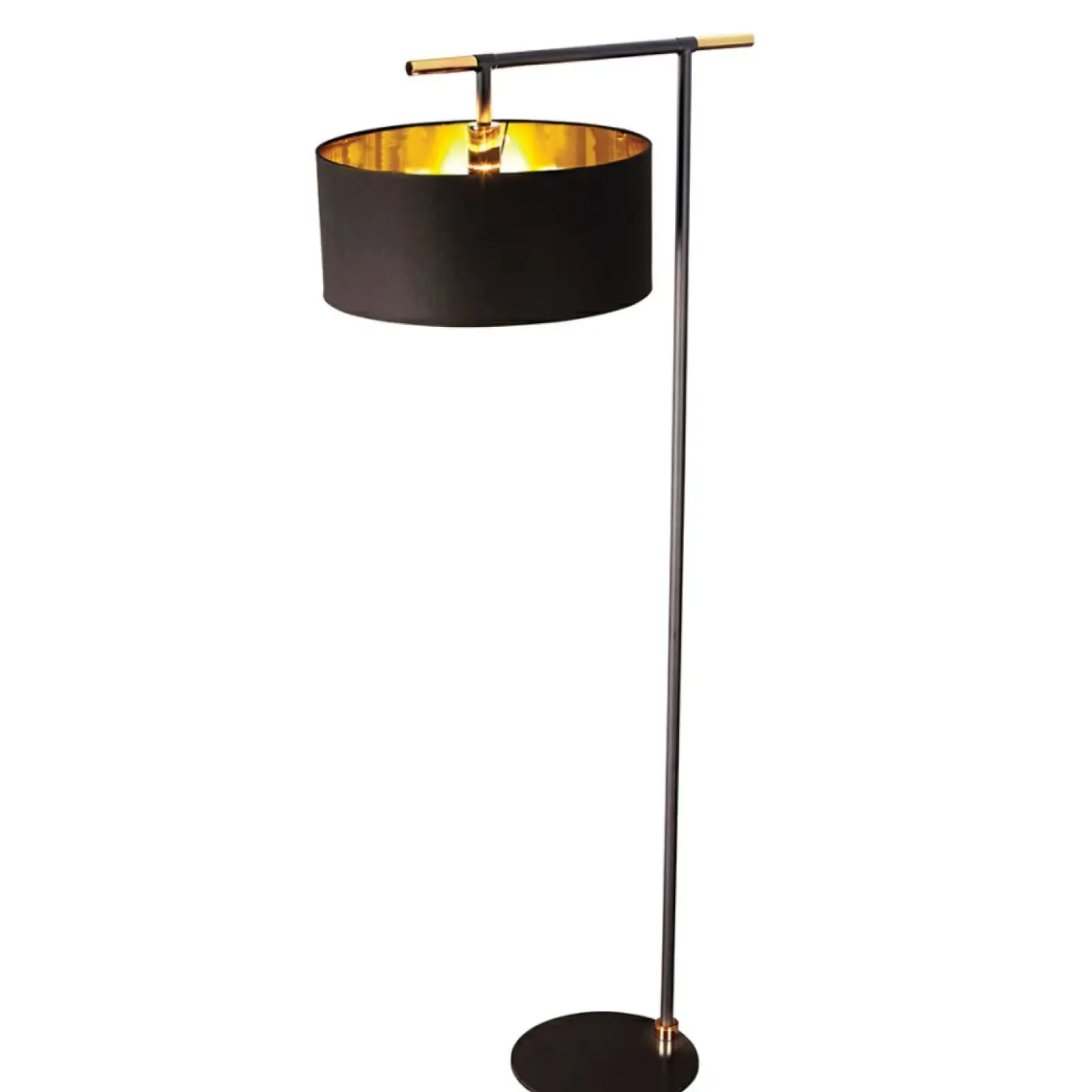 Czarna lampa podłogowa z abażurem BALANCE-FL-BKPB z serii BALANCE*Sklep Kaja Discount