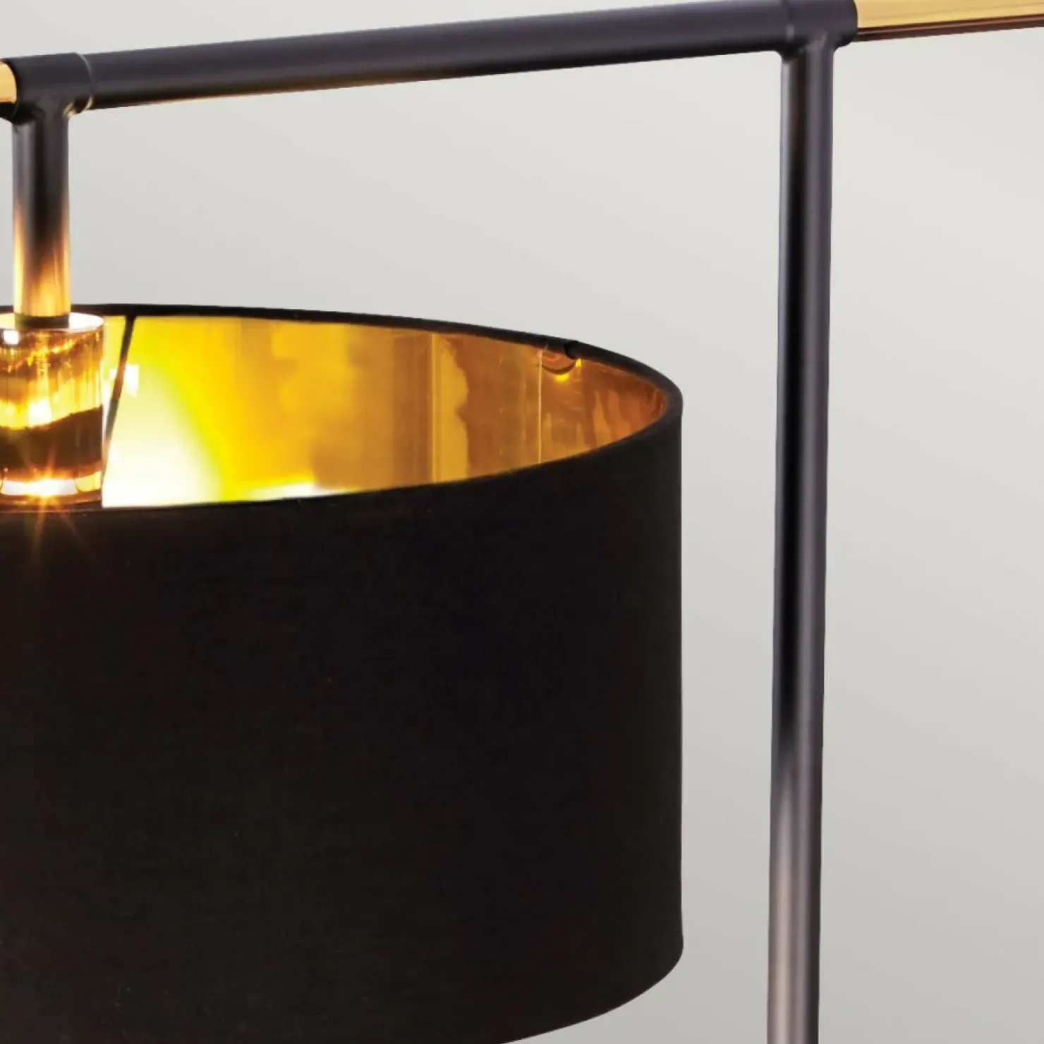 Czarna lampa podłogowa z abażurem BALANCE-FL-BKPB z serii BALANCE*Sklep Kaja Discount