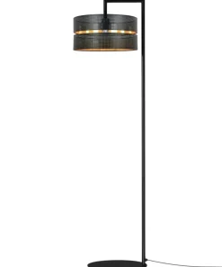 Czarna lampa podłogowa z dekoracyjnym abażurem K-5225 z serii ZIMBO*Sklep Kaja Cheap