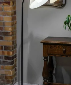 Czarna lampa podłogowa z ozdobnym abażurem 108568 z serii MIRA | Kaja*Sklep Kaja Clearance