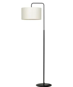 Czarna lampa stojąca z kremowym abażurem 570/4 TRAPO | Kaja*Sklep Kaja Outlet