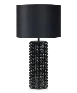 Czarna lampa stołowa z wypukłościami podstawce 107483 | Kaja*Sklep Kaja Store