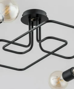 Fashion Sklep Kaja Czarna lampa sufitowa, do industrialnych wnętrz AL 24744 | Kaja