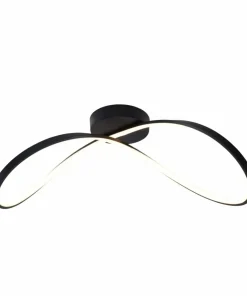 Czarna lampa sufitowa LED, ozdobna wstążka 19600C-BK ERDA | Kaja*Sklep Kaja Best