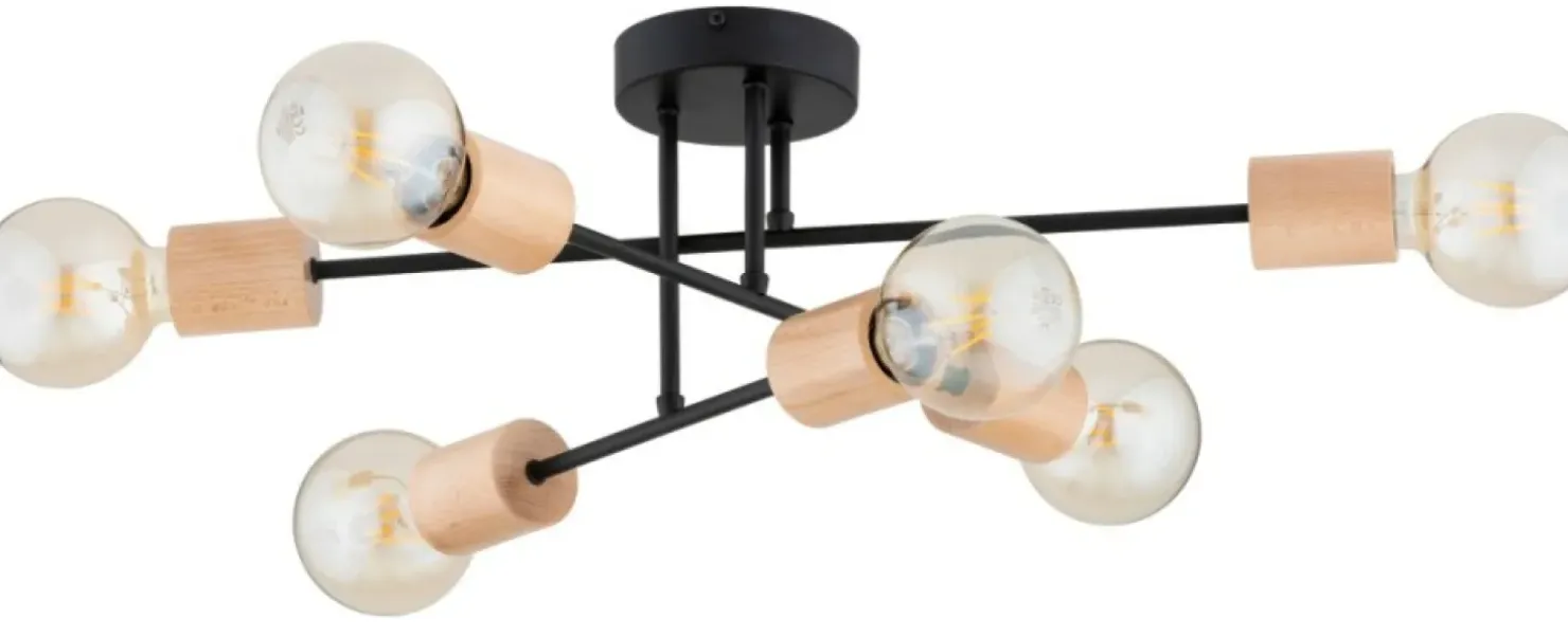 Best Sale Sklep Kaja Czarna lampa sufitowa na sześć żarówek AL 63250 z serii LA-STENA | Kaja Oświetle
