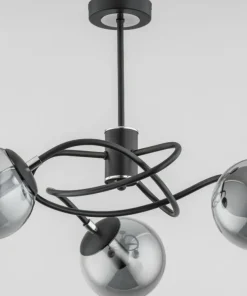 Store Sklep Kaja Czarna lampa sufitowa z 3 grafitowymi kloszami AL 28353 | Kaja