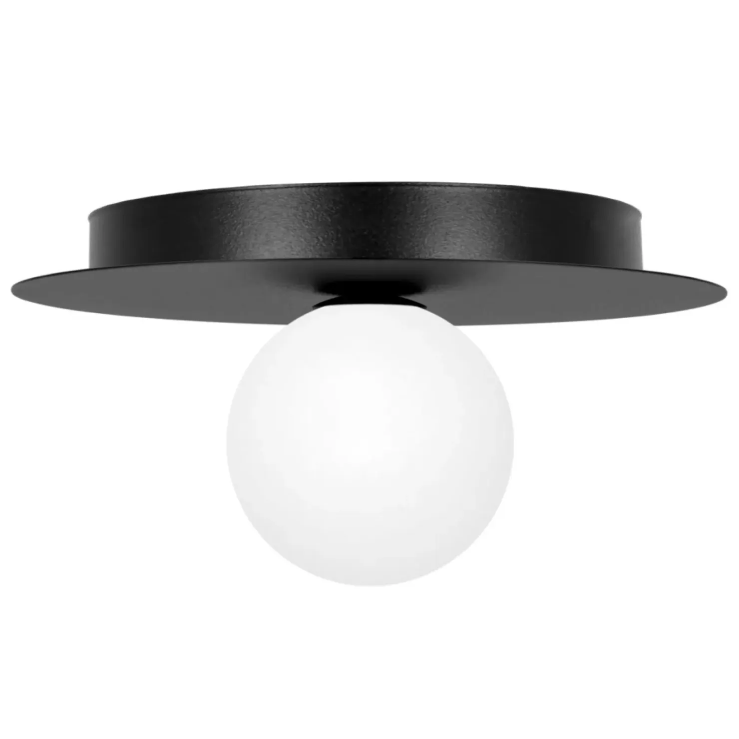 Czarna lampa sufitowa z białym kloszem ⌀10 cm K-5438 z serii ROBIN*Sklep Kaja Hot