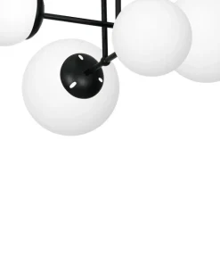 Store Sklep Kaja Czarna lampa sufitowa z białymi kloszami MLP6527 LIMA | Kaja