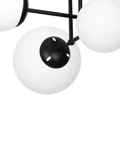 Store Sklep Kaja Czarna lampa sufitowa z białymi kloszami MLP6527 LIMA | Kaja