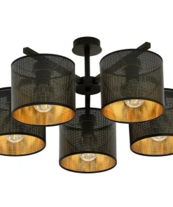Czarna lampa sufitowa z dwukolorowymi abażurami 1144/5 JORDAN | Kaja*Sklep Kaja Outlet