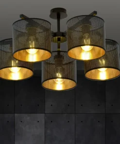 Czarna lampa sufitowa z dwukolorowymi abażurami 1144/5 JORDAN | Kaja*Sklep Kaja Outlet