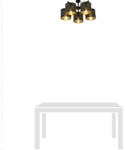 Czarna lampa sufitowa z dwukolorowymi abażurami 1144/5 JORDAN | Kaja*Sklep Kaja Outlet