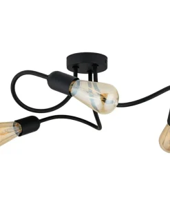 Czarna lampa sufitowa z dekoracyjnymi ramionami TK 4407 z serii WAVE*Sklep Kaja Cheap