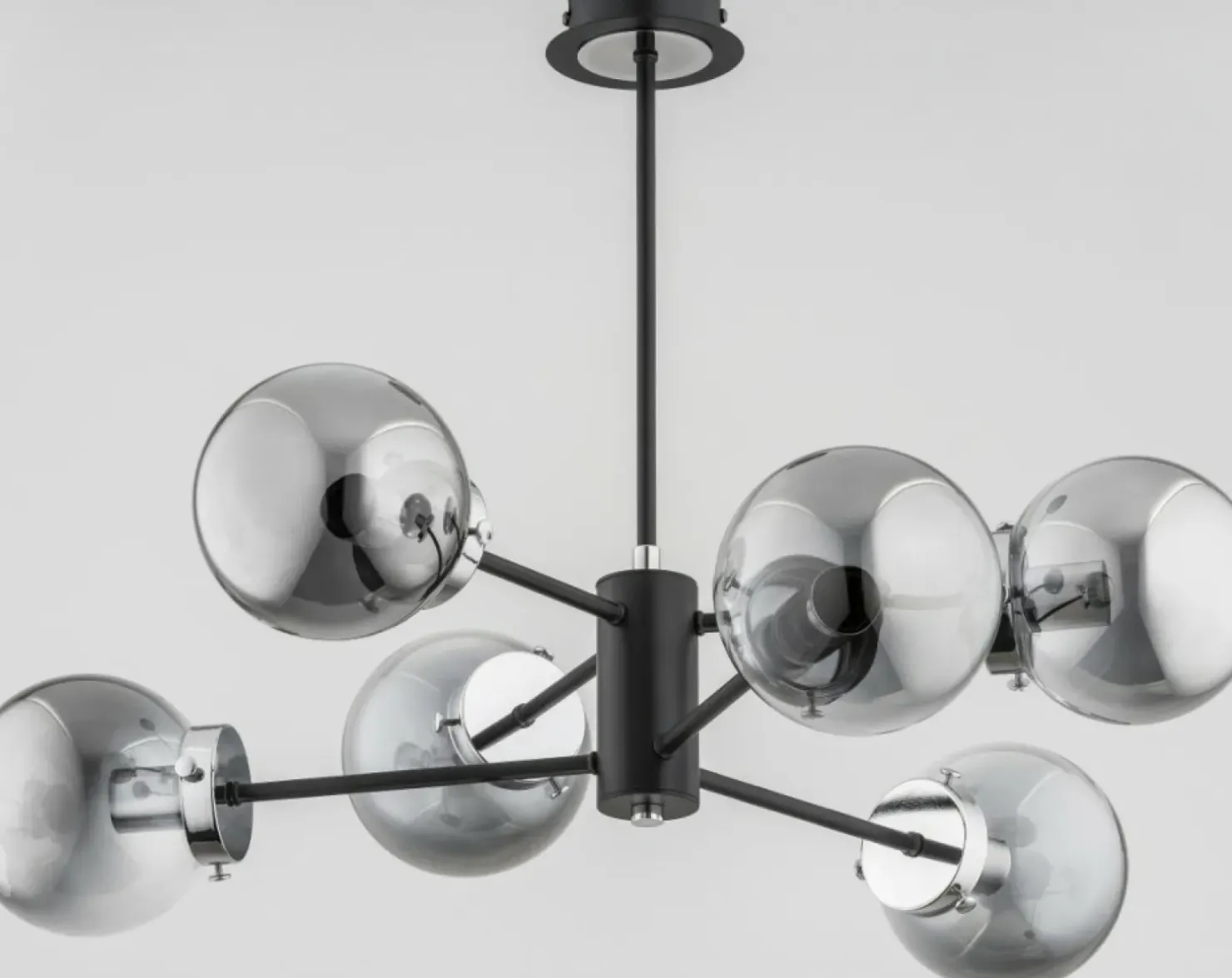 Discount Sklep Kaja Czarna lampa sufitowa z grafitowymi kloszami AL 62117 | Kaja