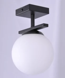 Outlet Sklep Kaja Czarna lampa sufitowa z jednym kloszem ZM 1210 GLOBE | Kaja