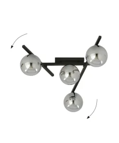 Czarna lampa sufitowa z kloszami, do sypialni 1104/4 SMART | Kaja*Sklep Kaja Fashion