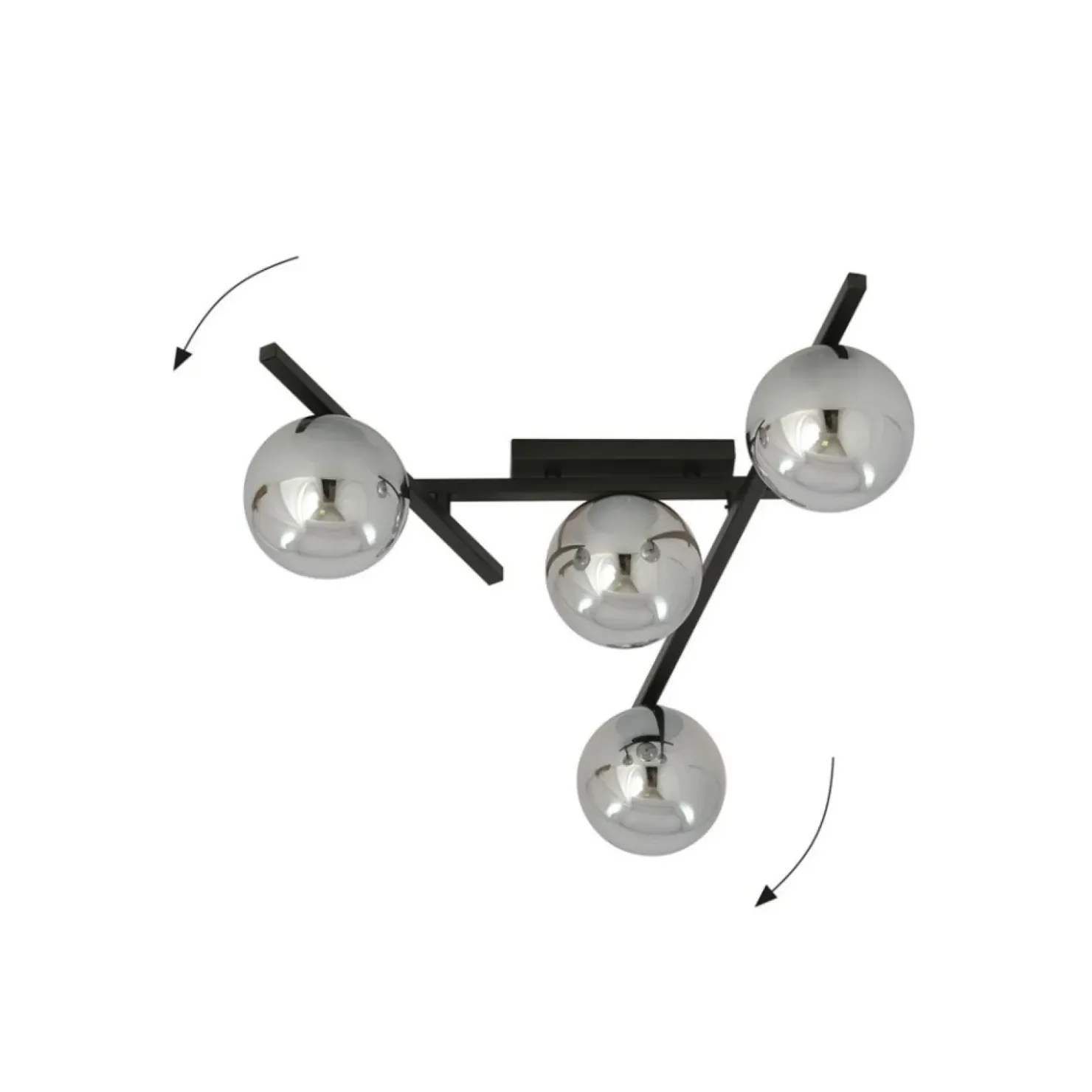 Czarna lampa sufitowa z kloszami, do sypialni 1104/4 SMART | Kaja*Sklep Kaja Fashion