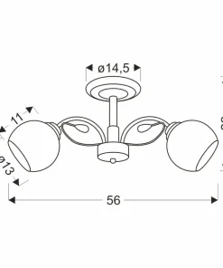 Czarna lampa sufitowa z klasycznymi kloszami 32-22523 z serii GRAPHITE | Kaja Oś*Sklep Kaja Flash Sale