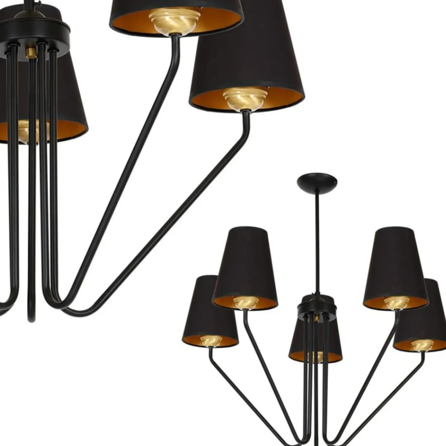 Best Sale Sklep Kaja Czarna lampa sufitowa z ozdobnymi abażurami MLP4913 z serii VICTORIA | Kaja Oświ