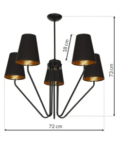 Best Sale Sklep Kaja Czarna lampa sufitowa z ozdobnymi abażurami MLP4913 z serii VICTORIA | Kaja Oświ