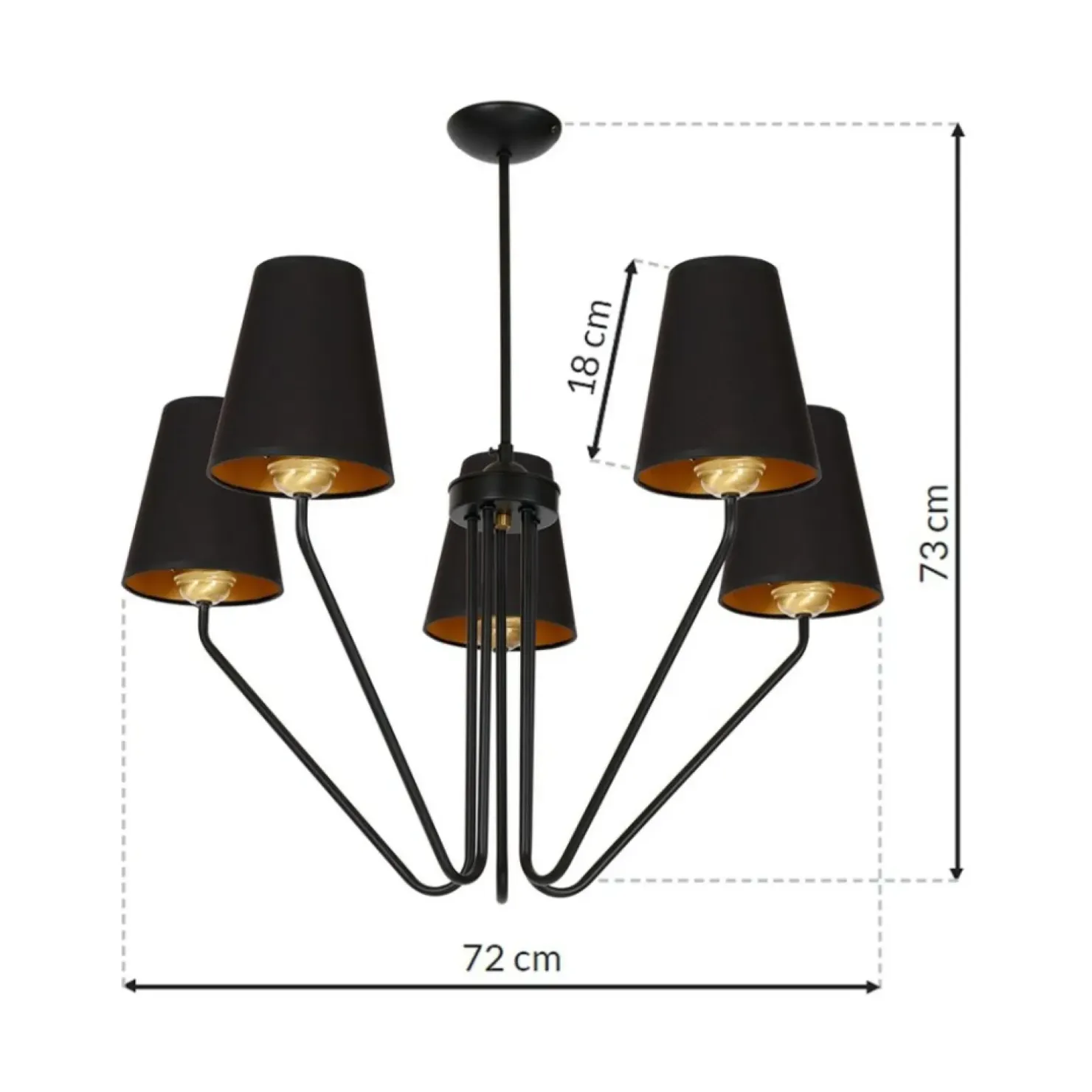 Best Sale Sklep Kaja Czarna lampa sufitowa z ozdobnymi abażurami MLP4913 z serii VICTORIA | Kaja Oświ