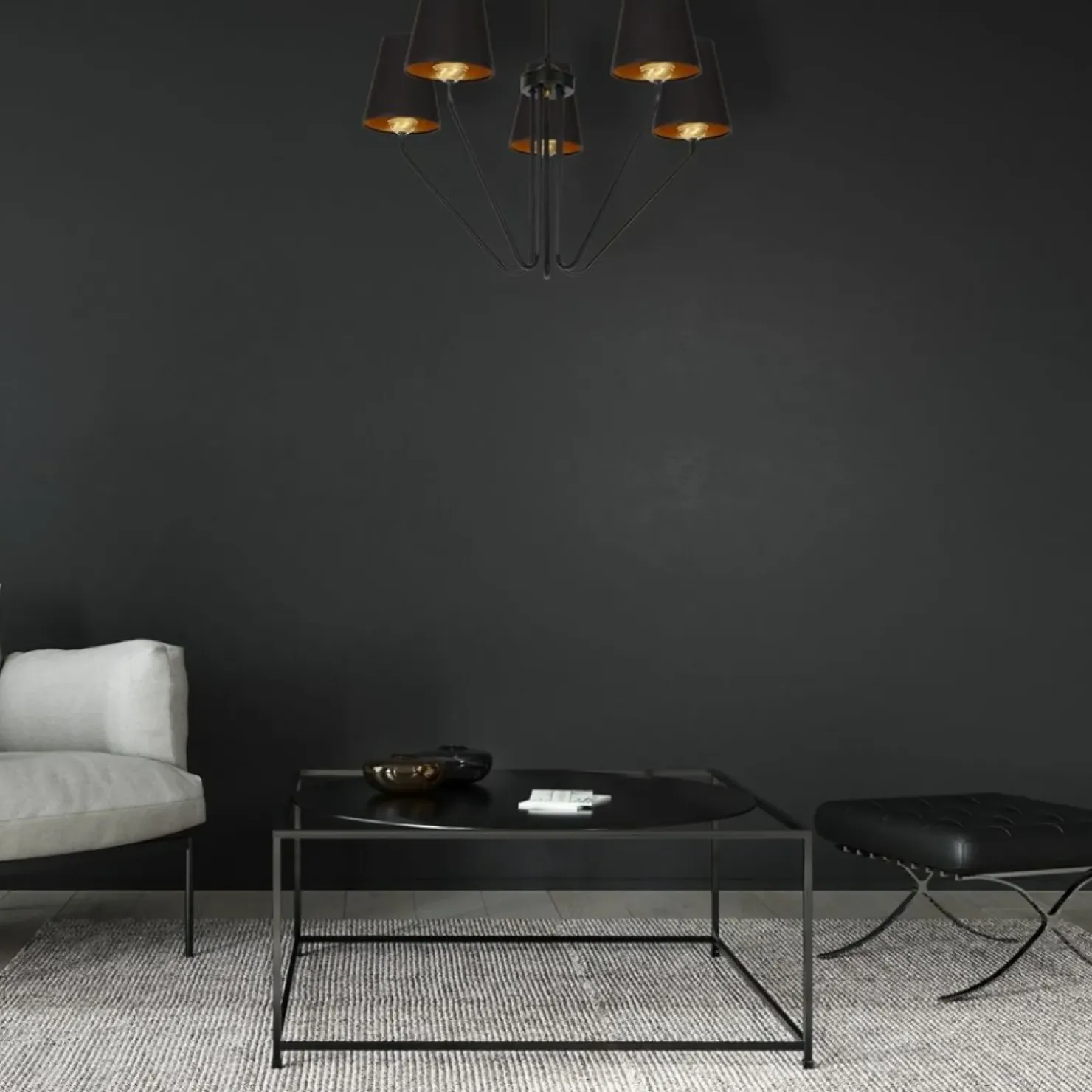 Best Sale Sklep Kaja Czarna lampa sufitowa z ozdobnymi abażurami MLP4913 z serii VICTORIA | Kaja Oświ