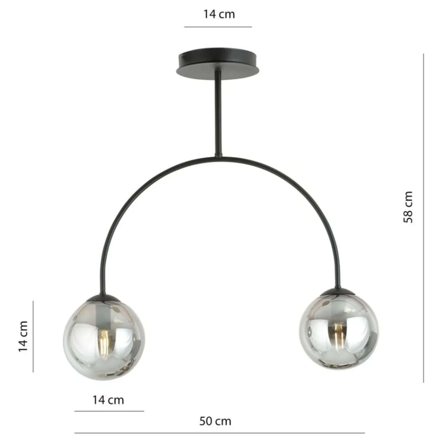 Cheap Sklep Kaja Czarna lampa sufitowa z wygiętym w łuk stelażem 1287/2 z serii ARCHI