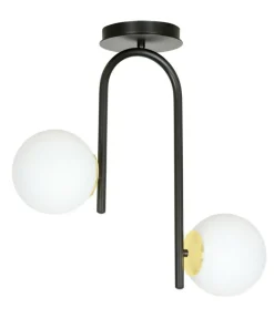New Sklep Kaja Czarna lampa sufitowa ze złotymi podkładkami 1032/2 RAGNAR | Kaja