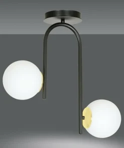 New Sklep Kaja Czarna lampa sufitowa ze złotymi podkładkami 1032/2 RAGNAR | Kaja