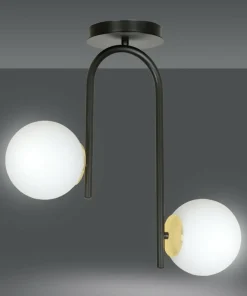 New Sklep Kaja Czarna lampa sufitowa ze złotymi podkładkami 1032/2 RAGNAR | Kaja