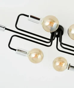 Online Sklep Kaja Czarna lampa sufitowa ze srebrnymi oprawkami 1174/6A z serii VEKEN