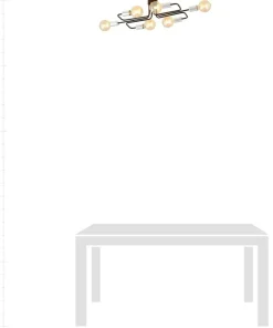 Online Sklep Kaja Czarna lampa sufitowa ze srebrnymi oprawkami 1174/6A z serii VEKEN