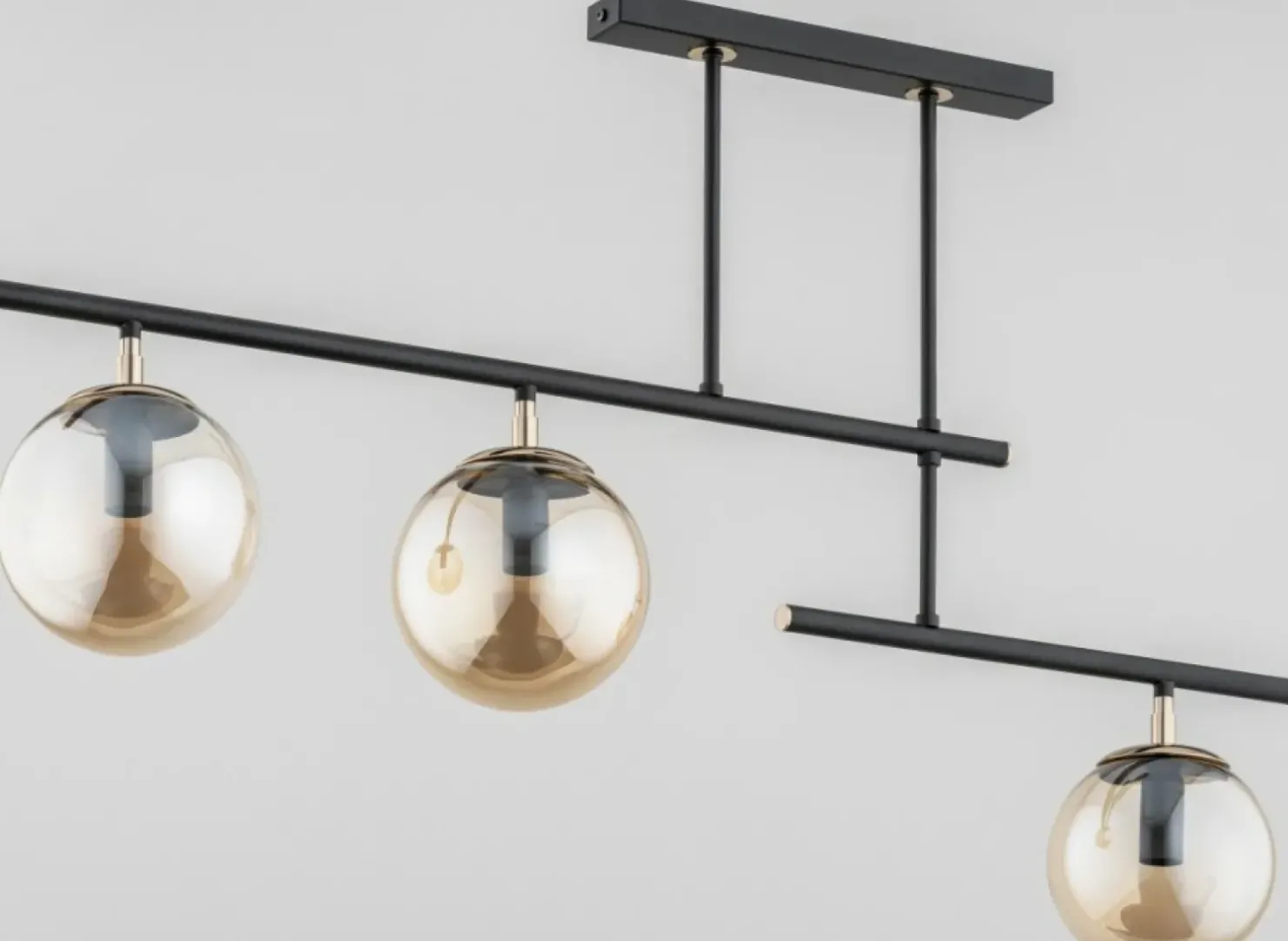 Outlet Sklep Kaja Czarna lampa sufitowa ze złotymi akcentami AL 63032 | Kaja