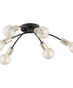 New Sklep Kaja Czarna lampa sufitowa ze złotymi dodatkami AL 63228 z serii LENSI