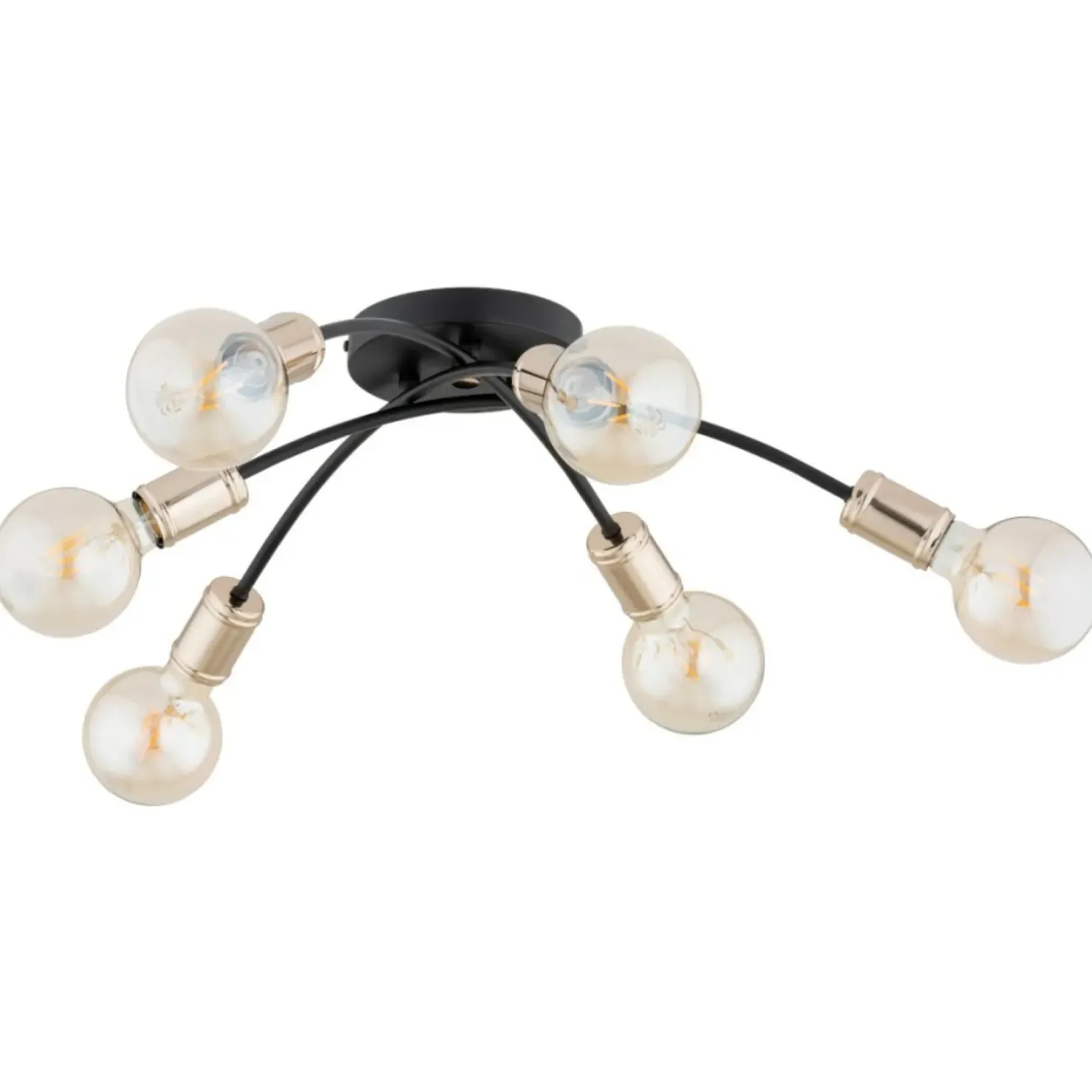 New Sklep Kaja Czarna lampa sufitowa ze złotymi dodatkami AL 63228 z serii LENSI