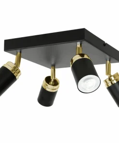 New Sklep Kaja Czarna lampa sufitowa ze złotymi przegubami LX 5166 z serii RENO