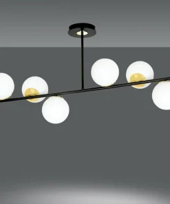 Best Sale Sklep Kaja Czarna lampa sufitowa ze złotymi elementami 1022/6 FLOKI | Kaja