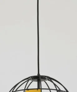 Fashion Sklep Kaja Czarna lampa wiszącą z kulistym drucianym kloszem AL 60359 | Kaja