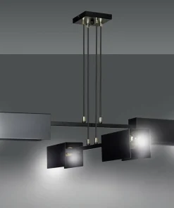 Hot Sklep Kaja Czarna lampa wisząca do loftowej kuchni 633/4 TOLOS | Kaja Oświetlenie