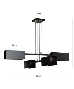 Hot Sklep Kaja Czarna lampa wisząca do loftowej kuchni 633/4 TOLOS | Kaja Oświetlenie