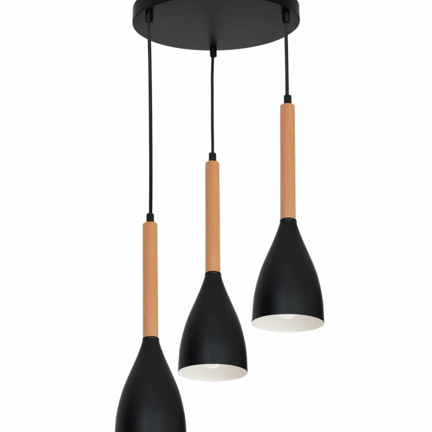 Sale Sklep Kaja Czarna lampa wisząca, drewniana ozdoba LX 9740 z serii MUZA | Kaja