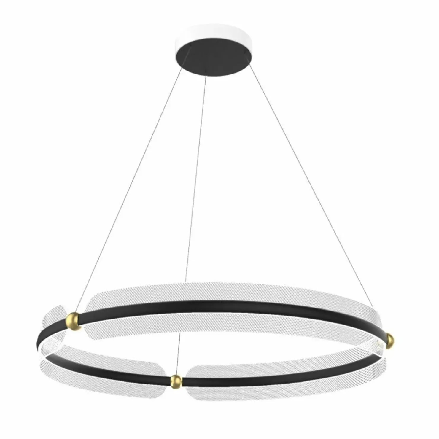 Best Sale Sklep Kaja Czarna lampa wisząca LED koło PND-62738-53W-3K-BK-GD FARIS | Kaja
