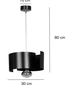 Discount Sklep Kaja Czarna lampa wisząca na ozdobną żarówkę 284/1 VIXON | Kaja Oświetlenie