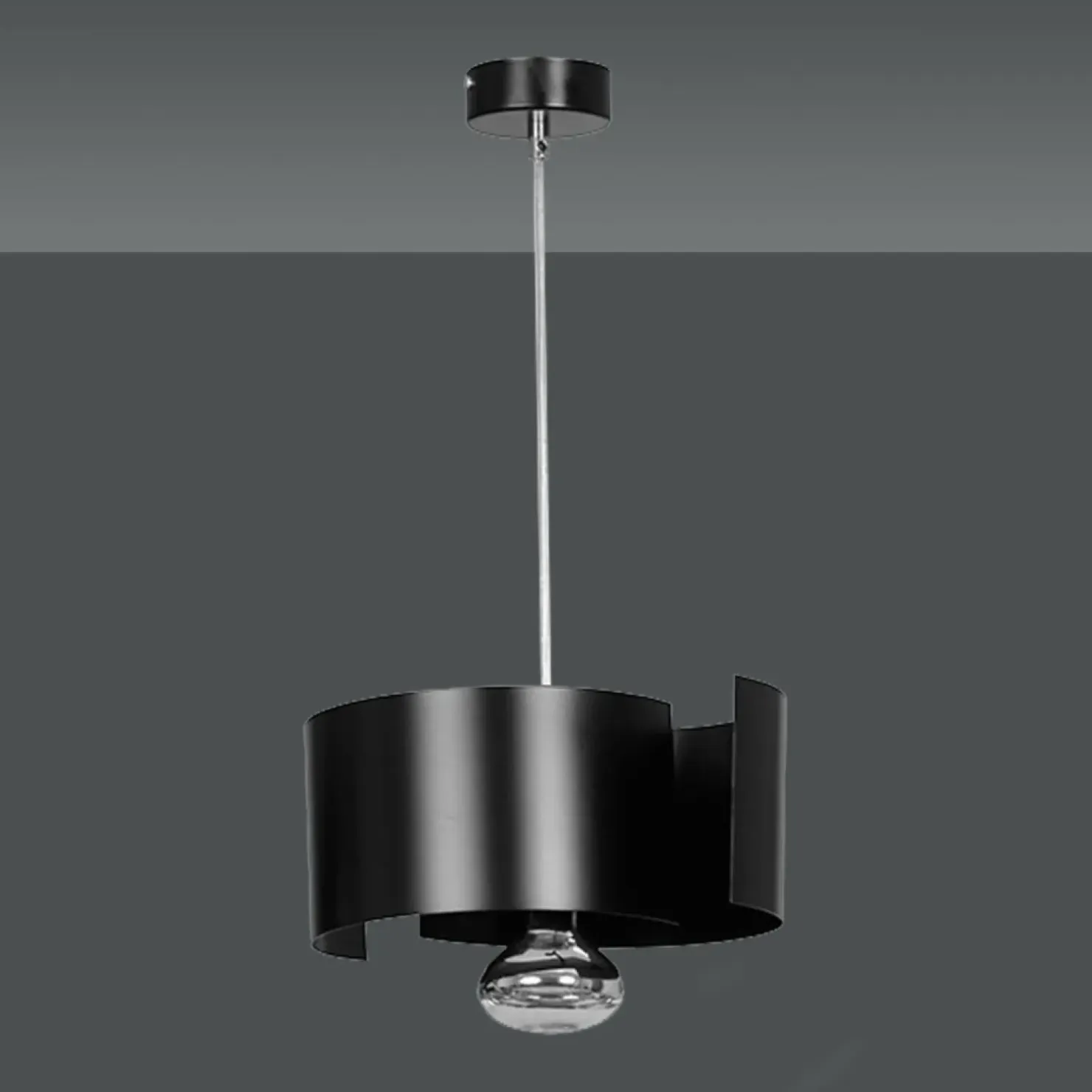 Discount Sklep Kaja Czarna lampa wisząca na ozdobną żarówkę 284/1 VIXON | Kaja Oświetlenie