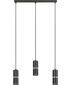 Best Sale Sklep Kaja Czarna lampa wisząca na podłużnej listwie K-5246 z serii VESTA