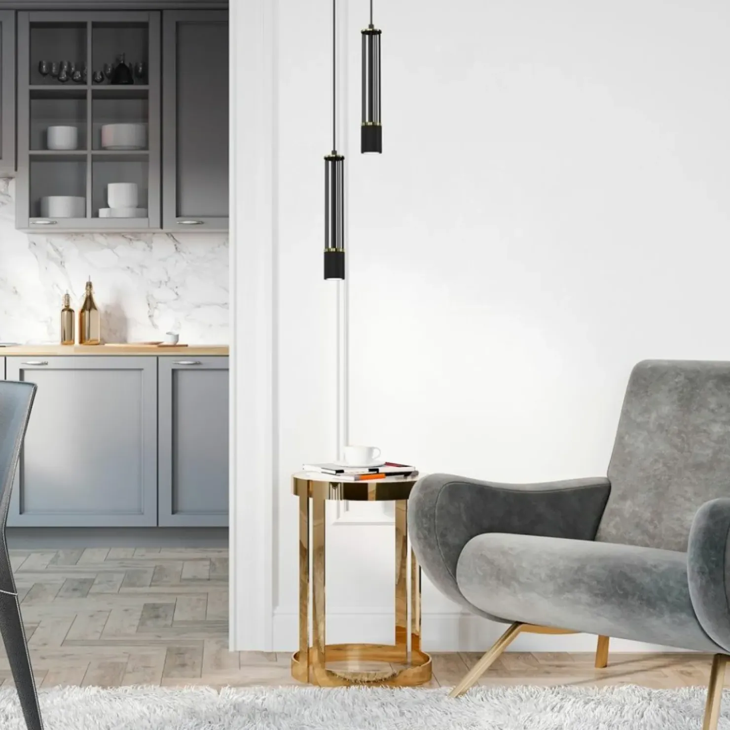 Discount Sklep Kaja Czarna lampa wisząca, nowoczesna tuba MLP8409 z serii ESTILO | Kaja Oświetlenie